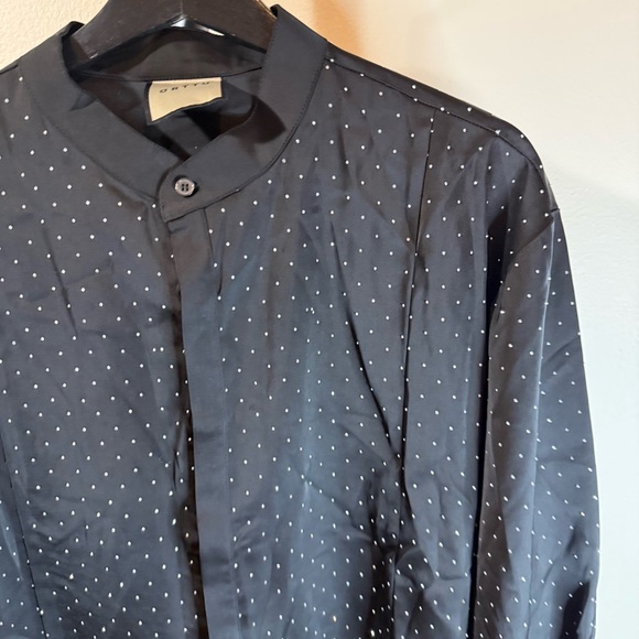 ORTTU Black Shirt Jacket with Subtle Dots - Picture 3 of 9